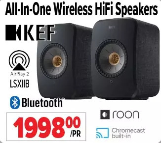 2001 Audio Video Kef all-in-one wireless hifi speakers offer