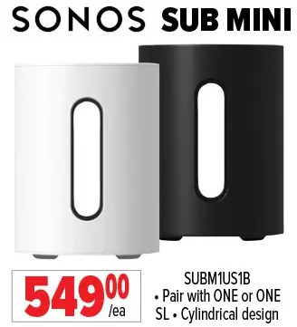 2001 Audio Video Sonos sub mini offer