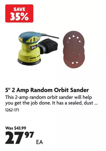 Home Hardware 5 2 amp random orbit sander offer