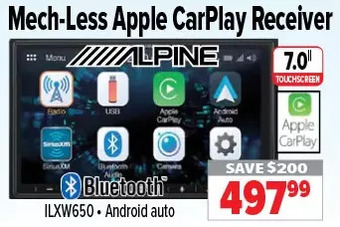 2001 Audio Video Alpine mech-less apple carplay receiver offer