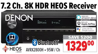 2001 Audio Video Denon 7.2 ch. 8k hdr heos receiver offer