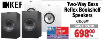 2001 Audio Video Kef two-way bass reflex bookshelf speakers offer