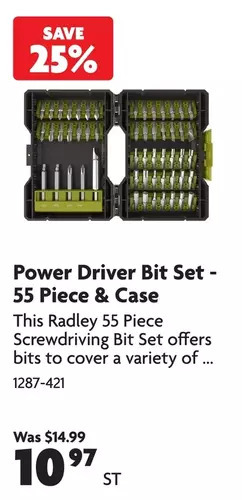 Home Hardware Power driver bit set - 55 piece & case offer