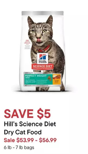 Petvalu Hill's science diet dry cat food offer
