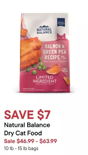 Petvalu Natural balance dry cat food offer
