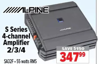 2001 Audio Video Alpine s series 4-channel amplifier 2/3/4 offer