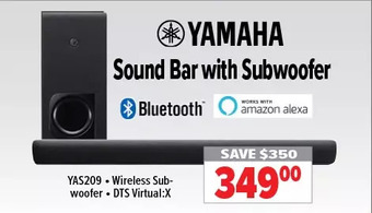2001 Audio Video Yamaha sound bar with subwoofer offer