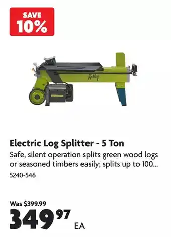 Home Hardware Electric log splitter - 5 ton offer