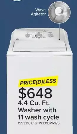 Leon's Ge 4.4 cu. ft. washer with 11 wash cycle offer