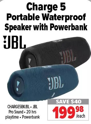 2001 Audio Video Jbl charge 5 portable waterproof speaker with powerbank offer