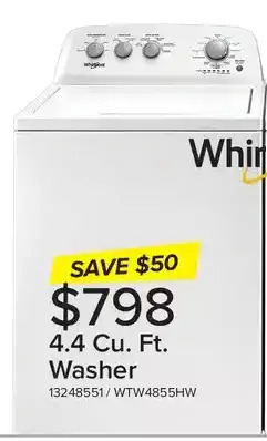 Leon's Whirlpool 4.4 cu. ft. washer offer