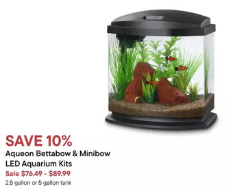 Petvalu Aqueon bettabow & minibow led aquarium kits offer