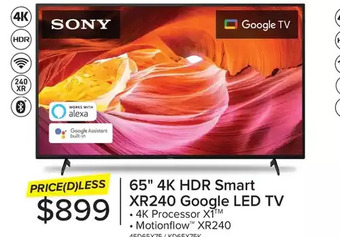 Leon's Sony 65 4k hdr smart xr240 google led tv offer
