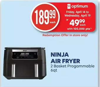 Wellwise by Shoppers Ninja air fryer offer