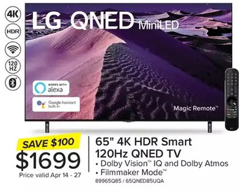 Leon's Lg 65'' 4k hdr smart 120hz qned tv offer