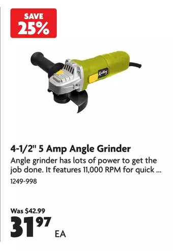 Home Hardware 4-1/2 5 amp angle grinder offer