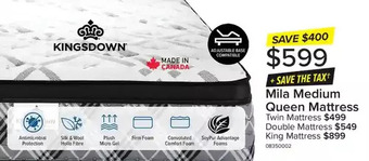 Leon's Kingsdown mila medium queen mattress | twin mattress | double mattress | king mattress offer