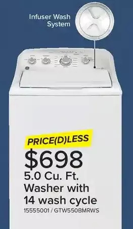 Leon's Ge 5.0 cu. ft. washer with 14 wash cycle offer