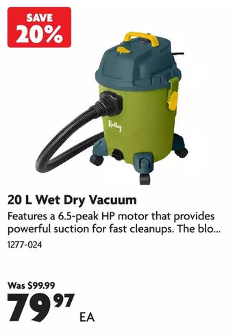 Home Hardware 20 l wet dry vacuum offer