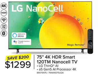 Leon's Lg 75 4k hdr smart 120tm nanocell tv offer