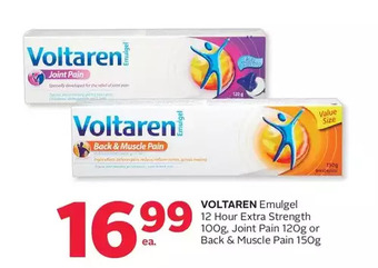 Rexall Voltaren emulgel 12 hour extra strength, joint pain or back & muscle pain offer