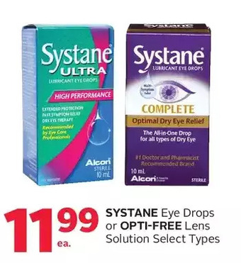 Rexall Systane eye drops or opti-free lens solution offer