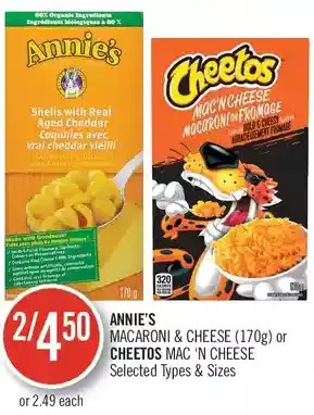 Shoppers Drug Mart Annie's macaroni & cheese or cheetos mac 'n cheese offer