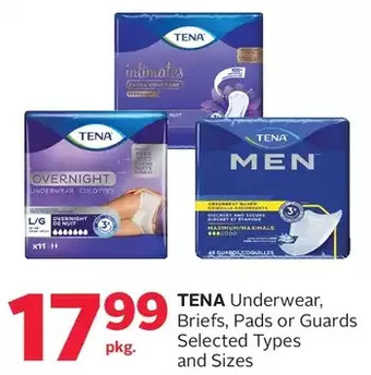 Rexall Tena underwear, briefs, pads or guards offer