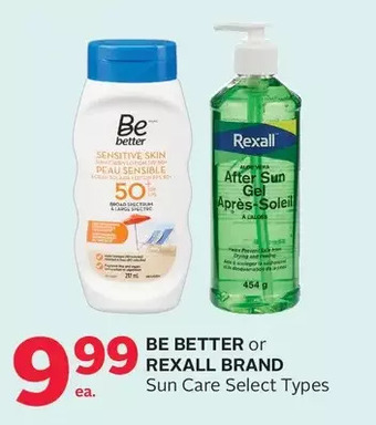 Rexall Be better or rexall brand sun care offer