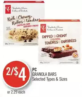 Shoppers Drug Mart Pc granola bars offer