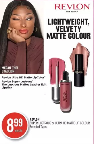 Shoppers Drug Mart Revlon super lustrous or ultra hd matte lip colour offer