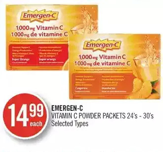 Shoppers Drug Mart Emergen-c vitamin c powder packets offer