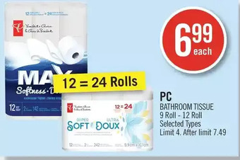 Shoppers Drug Mart Pc bathroom tissue offer
