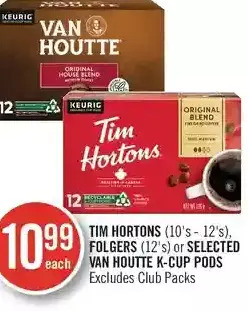 Shoppers Drug Mart Tim hortons, folgers or van houtte k-cup pods offer