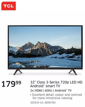 The Source Tcl 32 class 3-series 720p led hd android smart tv offer