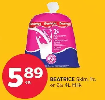 Rexall Beatrice skim, 1% or 2% milk offer