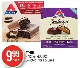 Shoppers Drug Mart Atkins bars or snacks offer