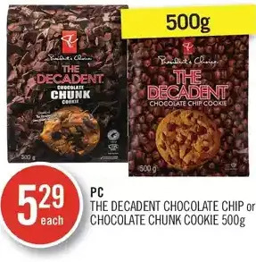 Shoppers Drug Mart Pc the decadent chocolate chip or chocolate chunk cookie offer