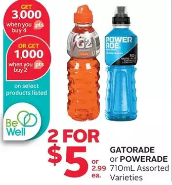 Rexall Gatorade or powerade offer