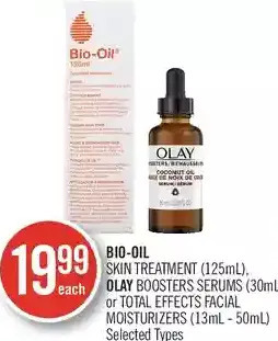 Shoppers Drug Mart Bio-oil skin treatment, olay boosters serums or total effects facial moisturizers offer