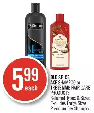 Shoppers Drug Mart Old spice, axe shampoo or tresemmé hair care products offer
