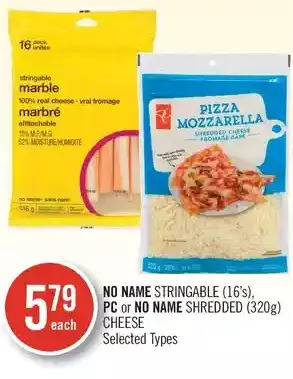 Shoppers Drug Mart No name stringable, pc or no name shredded cheese offer