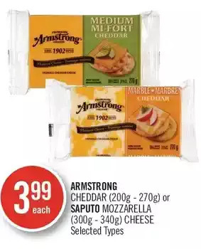 Shoppers Drug Mart Armstrong cheddar or saputo mozzarella cheese offer