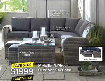 Leon's Melville 3-piece outdoor sectional | coffee table offer