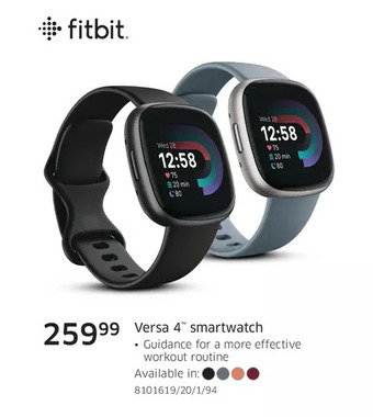 The Source Fitbit versa 4 smartwatch offer