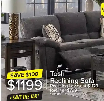 Leon's Tosh reclining sofa | reclining loveseat | recliner offer