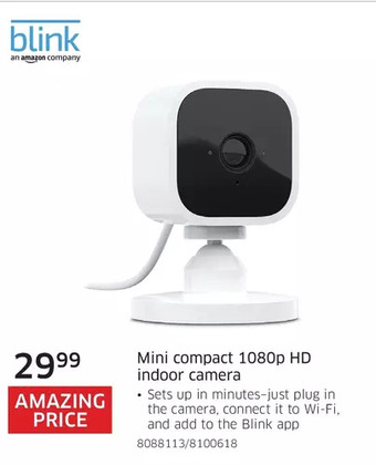 The Source Blink mini compact 1080p hd indoor camera offer