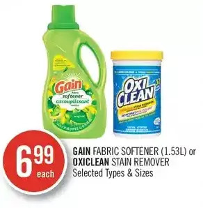 Shoppers Drug Mart Gain fabric softener or oxiclean stain remover offer