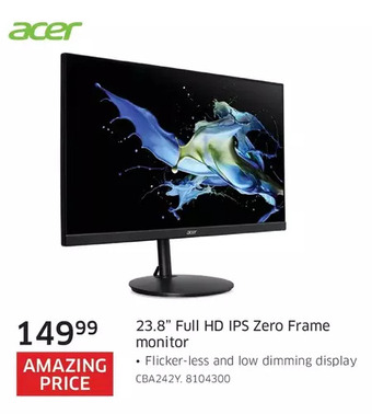 The Source Acer 23.8 full hd ips zero frame monitor offer