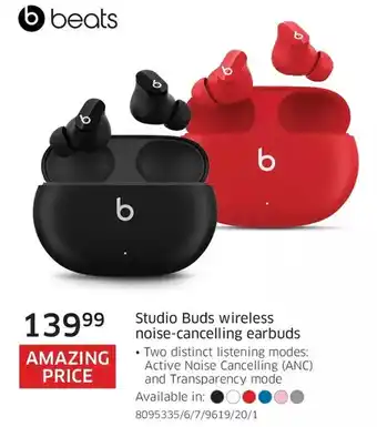 The Source Beats studio buds wireless noise-cancelling earbuds offer